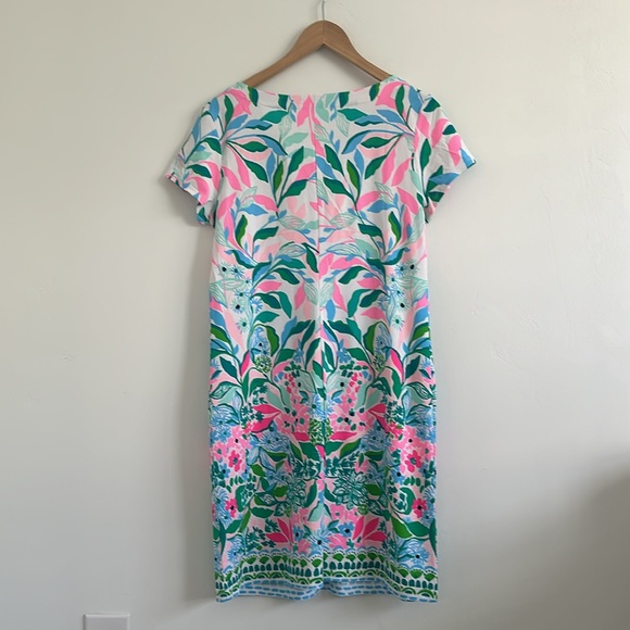 Lily Pulitzer UPF 50+ Sophiletta Short Sleeve Dress Medium in Water Lily Green - Picture 2 of 3
